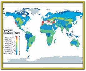 Mapa del escenario de cambio de biodiversidad esperado para el a&ntilde;o 2100